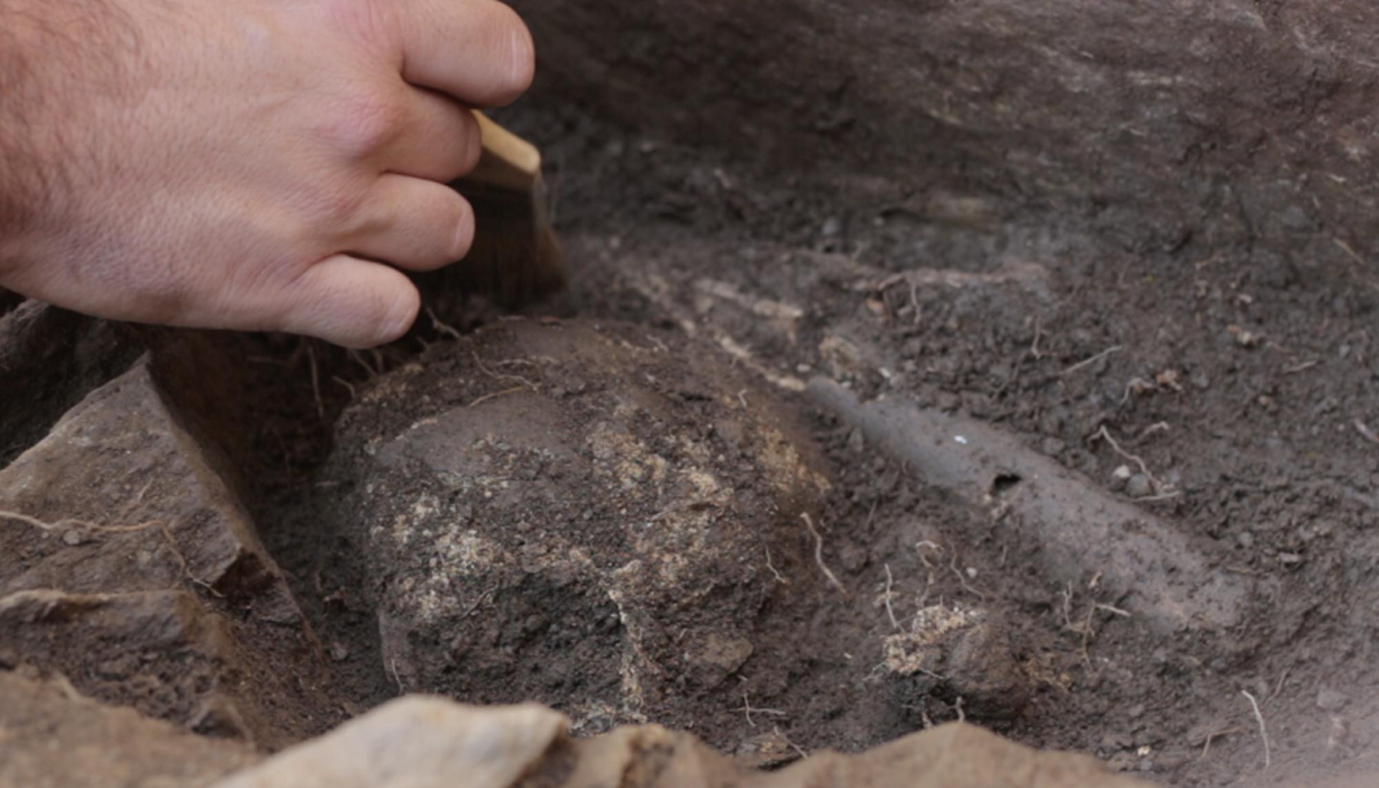 Detalle dos traballos arqueolóxicos en Os Conventos